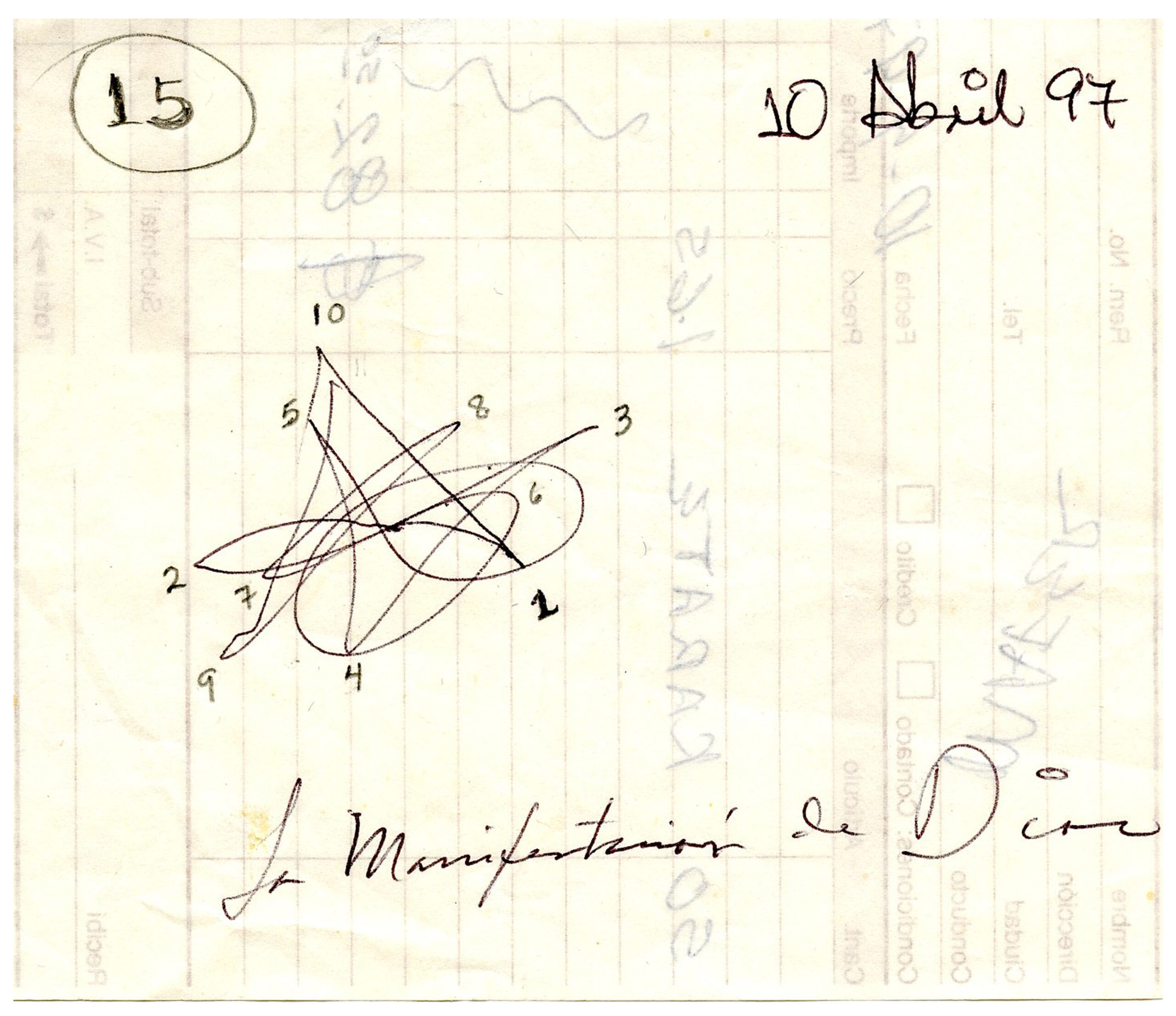 Boceto Original de La Primera Manifestación de Dios hecho por Juan Manzano Ramírez para el Libro Trazos Divinos